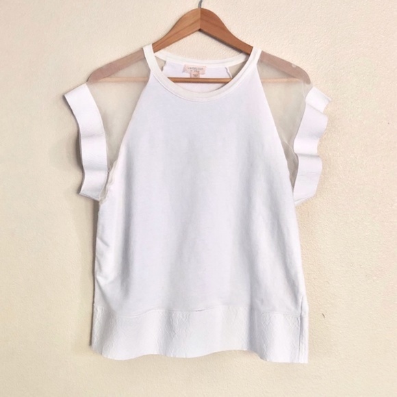 GIAMBATTISTA VALLI Silk Organza Raglan Tee in White - Picture 6 of 11